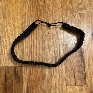 Lululemon Black Braided Headband Adjustable Elastic Yoga Running Hair Band
